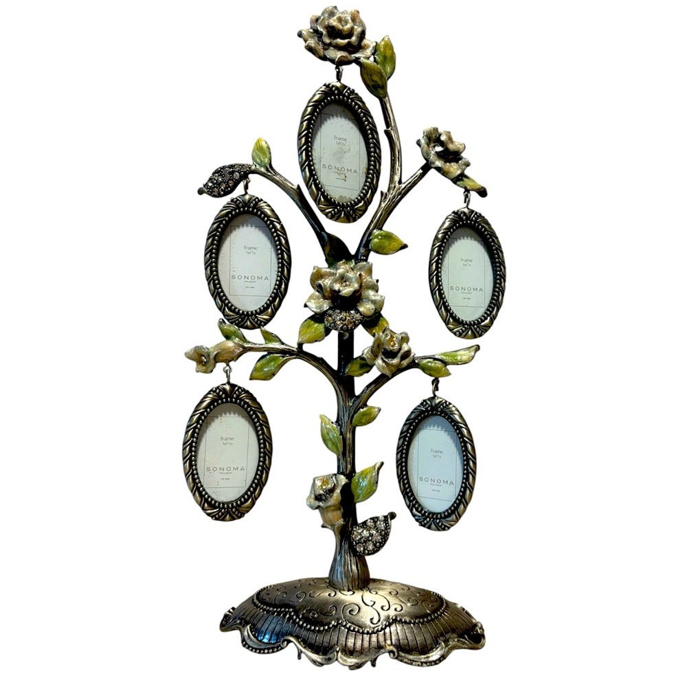 Sonoma Enamel with Crystal accents 5 Frame Family Photo Tree